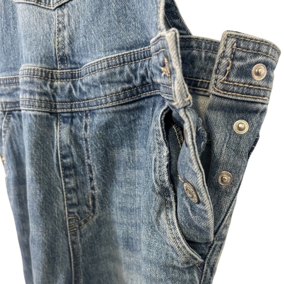 Cat & Jack Unisex Kids Distressed Blue Denim Bib Straight Overalls Size XL (14) - Picture 8 of 13